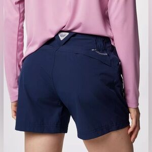 NWT Women’s Columbia Navy PFG OmniShield Shorts-Hiking Camping Fishing-Sz Small